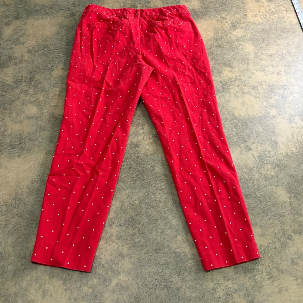 Old Navy Pixie Pants Womens 10 Regular Red Polka Dot Ankle Length Slim Trousers - Picture 12 of 14